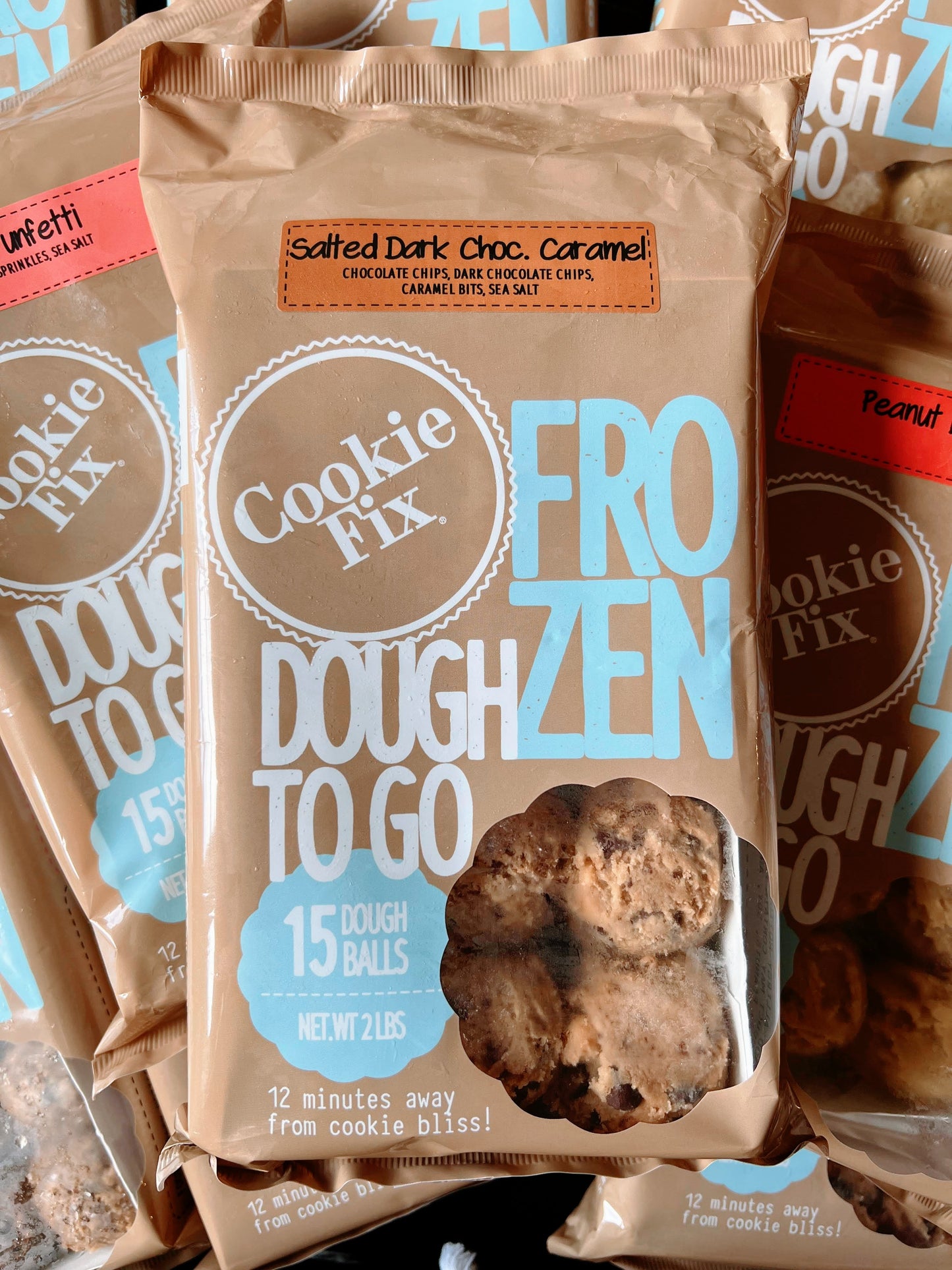 Salted Dark Chocolate Caramel Frozen Dough