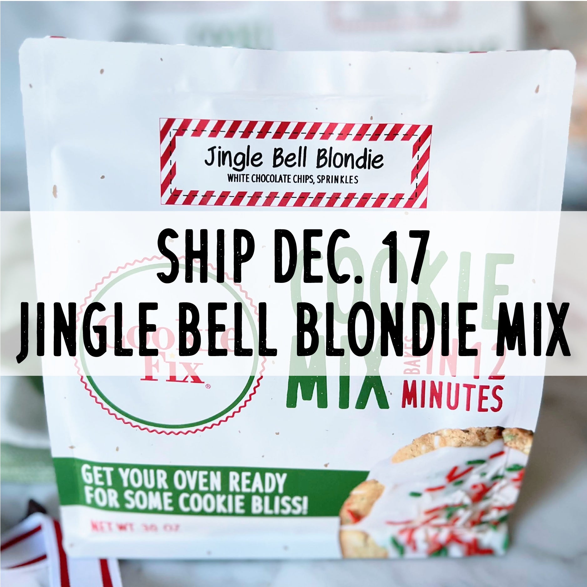 Jingle Bell Blondie Cookie Mix | Holiday Shipping 12.17.24